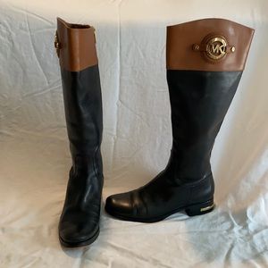 Two toned Michael kors knee high leather boots